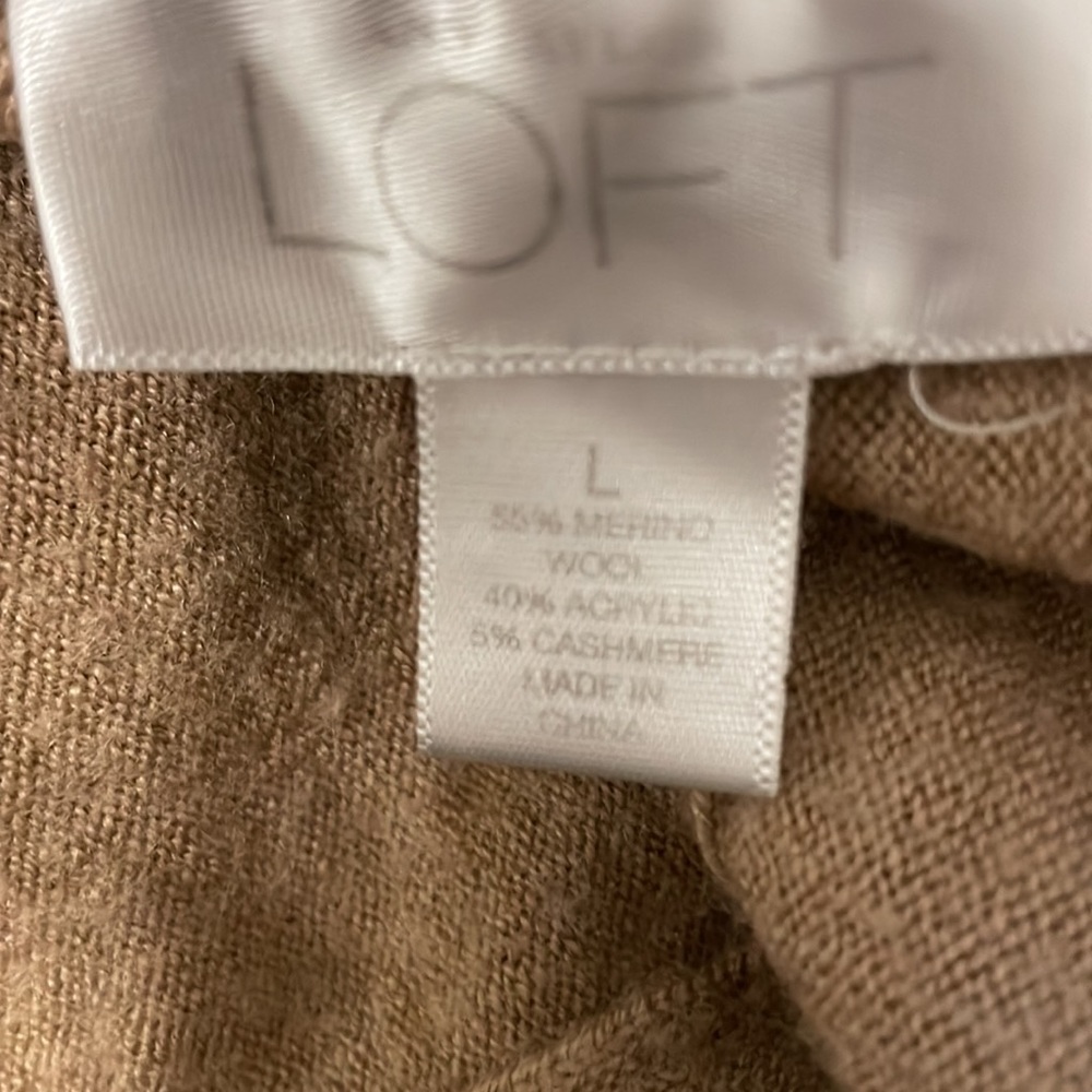 Ann Taylor Loft Open Front Camel Color Wool Cardi… - image 7